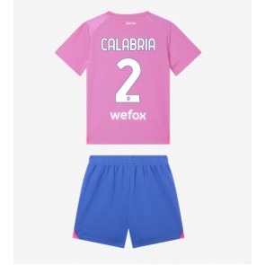 AC Milan Davide Calabria #2 Dětské Alternativní dres komplet 2023-24 Krátký Rukáv (+ trenýrky)